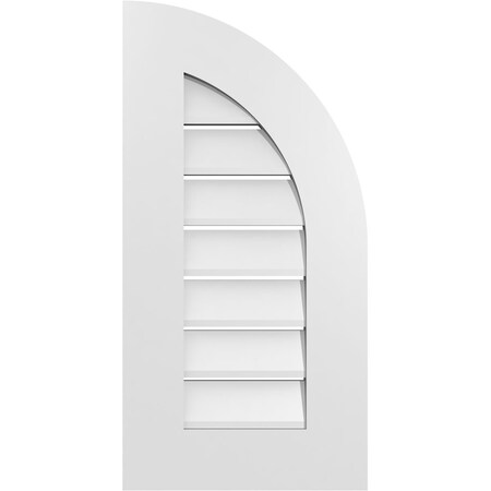 Ekena Millwork Quarter Round Top Right Surface Mount PVC Gable Vent w/ 3-1/2"W x 1"P Standard Frame, 14"W x 28"H GVPQR14X2801SF